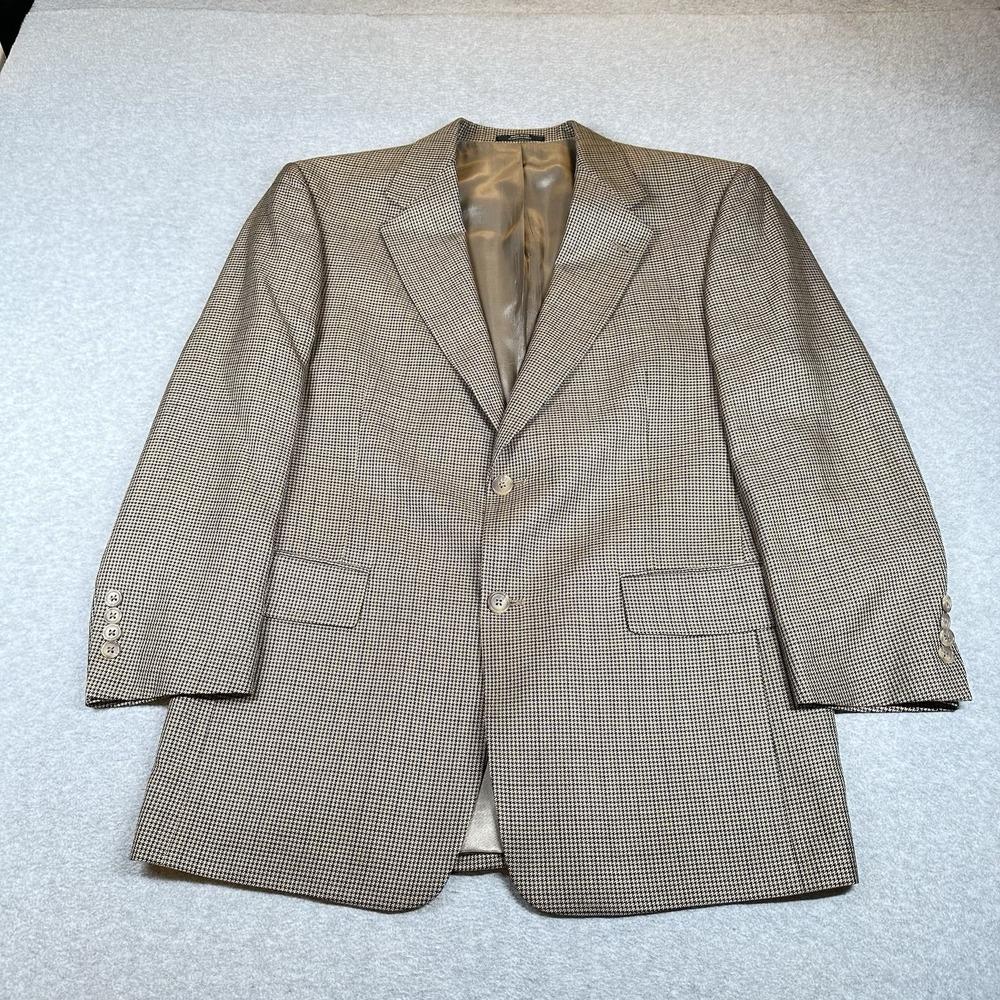 Vintage Hart Schaffner Marx Blazer Mens 39S Brown Houndstooth Wool Nordstrom USA